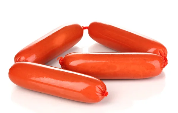 Gustose salsicce isolate su bianco — Foto Stock