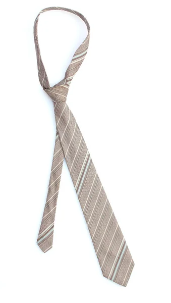 Elegantní šedá kravata izolovaných na bílém — Stock fotografie