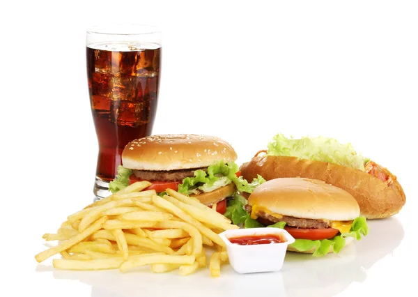 Fast food isolated on white — Stock Photo, Image