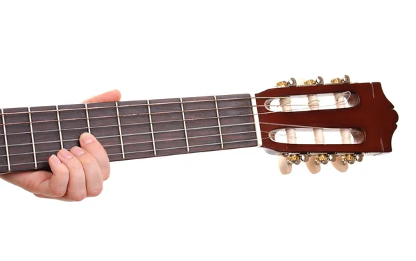 Guitar fretboard isolated on white — Stock Photo, Image