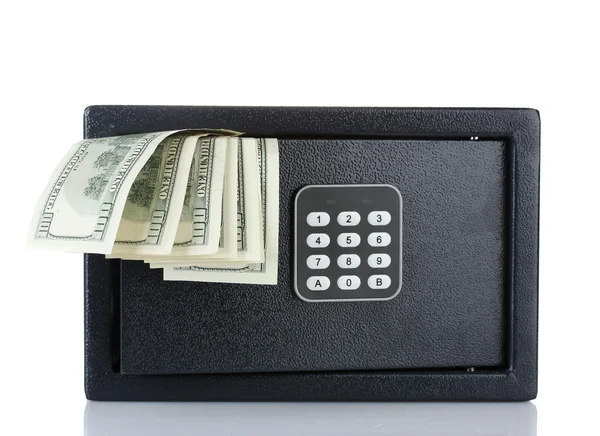 stock image Safe with dollars isolated on white