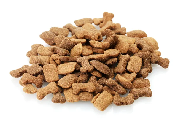 Alimento seco para perros aislado en blanco —  Fotos de Stock