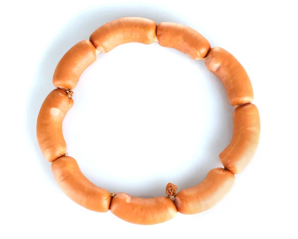 Tasty sausages isolated on white — Stock Photo, Image
