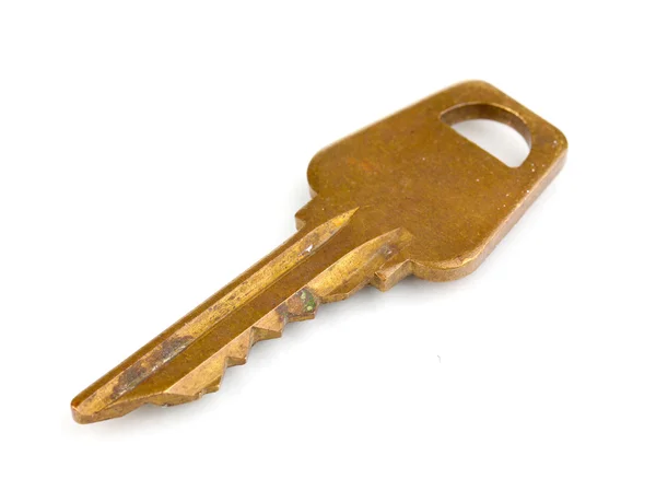Metal key isolated on white — Stock Photo, Image