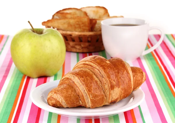 Klasszikus reggeli. Narancslé és croissant — Stock Fotó