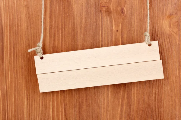 Szyld drewniany na drewniane tła — Zdjęcie stockowe