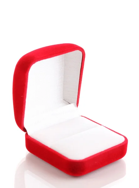 Rött smyckeskrin isolerad på vit — Stockfoto