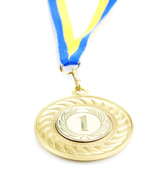 Medalla de oro aislada en blanco —  Fotos de Stock
