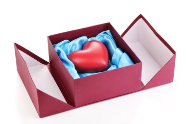 Heart in box isolated on white clipart