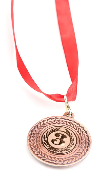 Bronze medal isolated on white — Stock fotografie