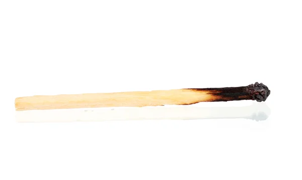 Fósforo queimado isolado no branco — Fotografia de Stock