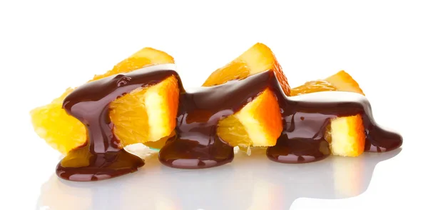 Slices of orange and chocolate — Stock Photo, Image