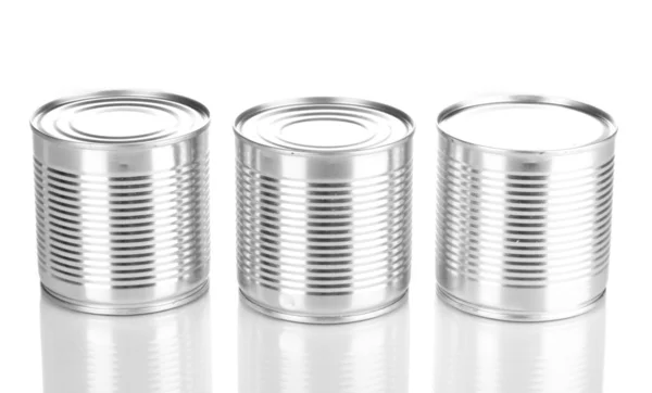 Tin cans isolated on white — Stock Photo, Image
