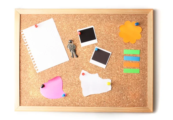 Cork board with notes — Stock Photo, Image