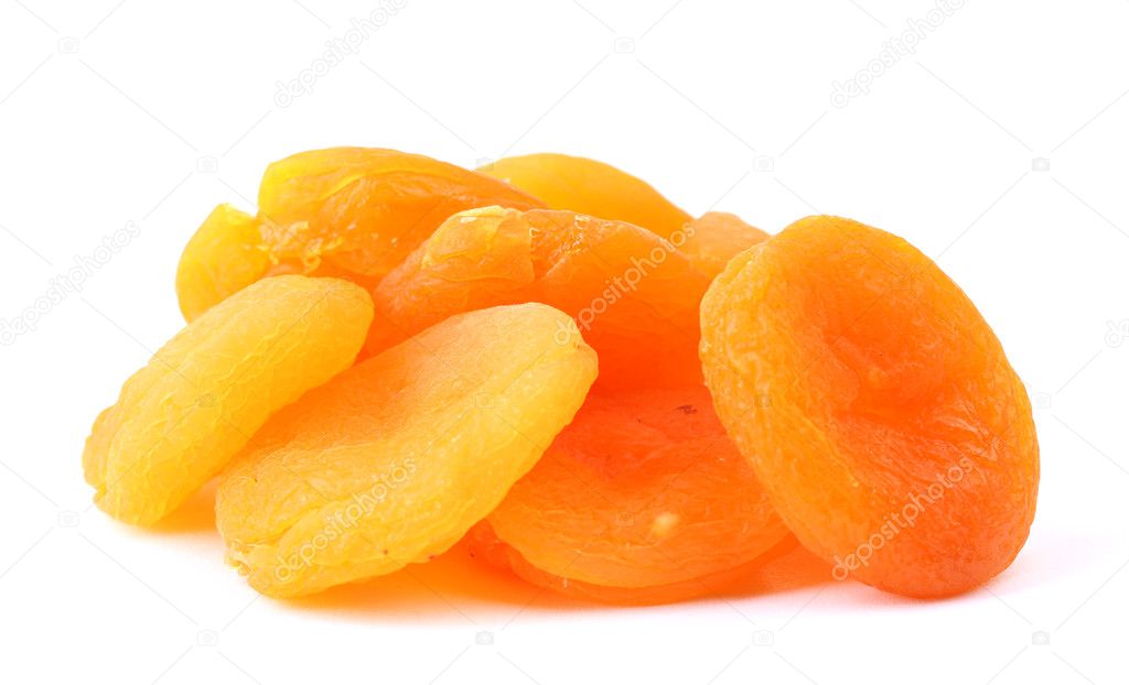 Delicious dried apricots isolated on white