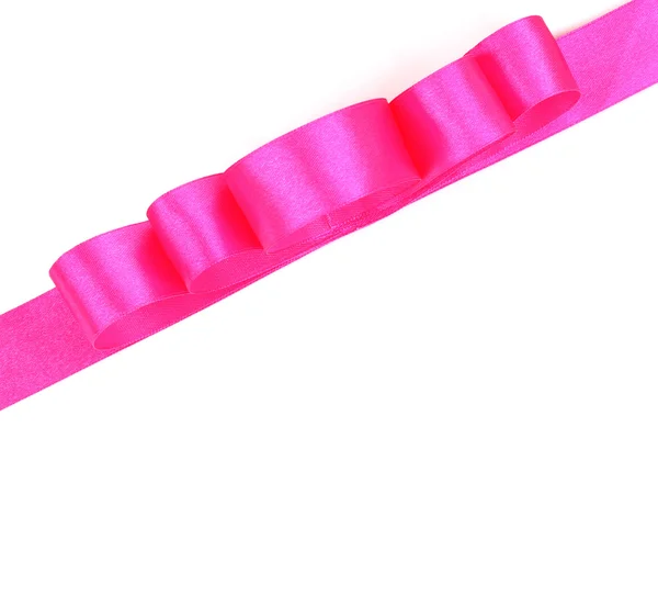 Pink satin bow isolated on white — Stock Photo, Image