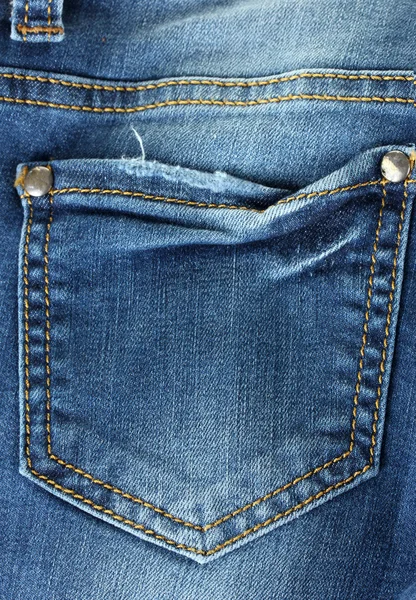 Primeros planos de bolsillo Blue Jeans —  Fotos de Stock