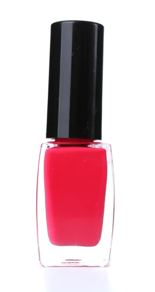 Bright pink nail polish isolated on white — Stock Photo, Image
