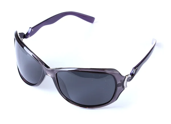 Mujer gafas de sol negras aisladas en blanco — Foto de Stock