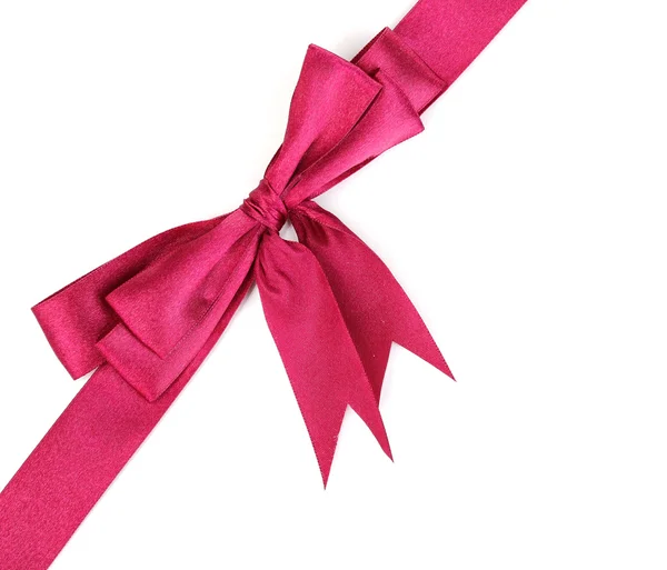 Vinous satin bow and ribbon isolated on white Stock Picture
