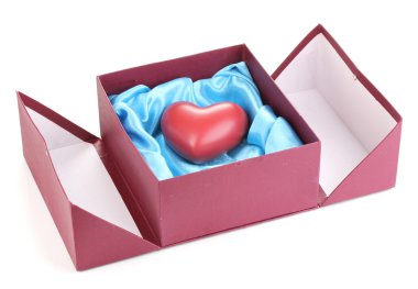 Heart in box isolated on white clipart