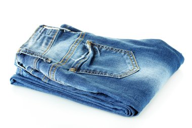 Blue jeans isolated on white clipart