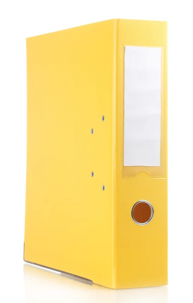 Escritório pasta amarela isolado no branco — Fotografia de Stock