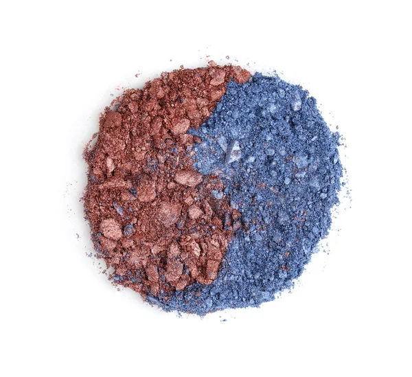 Crushed two-color eyeshadows isolated on white — Stock Photo, Image