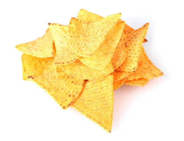 Leckere Kartoffelchips isoliert auf weiß — Stockfoto