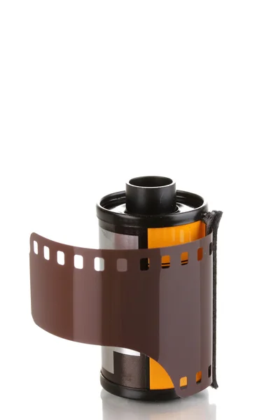 New photo film in cartridge isolated on white — Stock Photo, Image