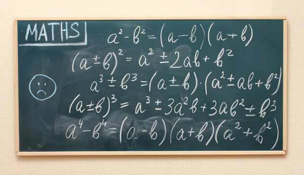 Fórmulas matemáticas escritas en el escritorio — Foto de Stock