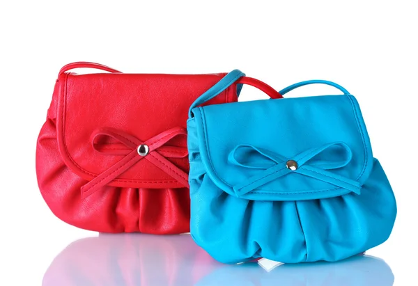 Twee kleine kleurrijke handtassen geïsoleerd op wit — Stockfoto
