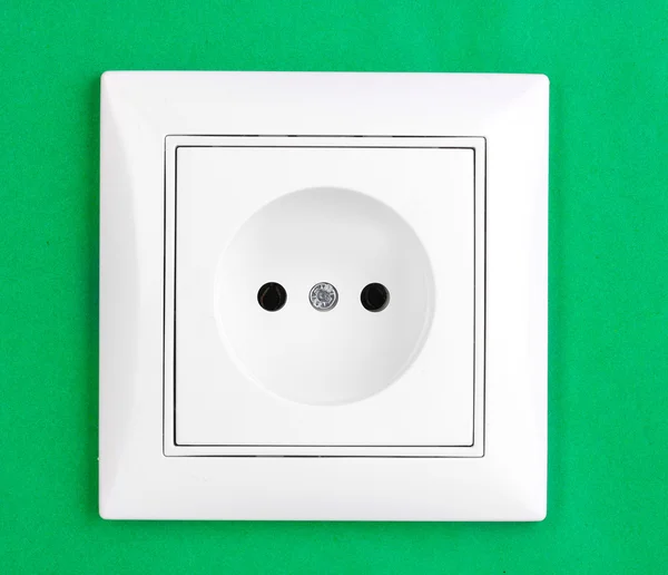 Λευκό ηλεκτρική πρίζα στον τοίχο — Φωτογραφία Αρχείου