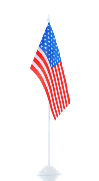 흰색 절연 스탠드에 미국 국기 — 스톡 사진