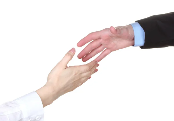 Zwei Hände isoliert auf weiß — Stockfoto