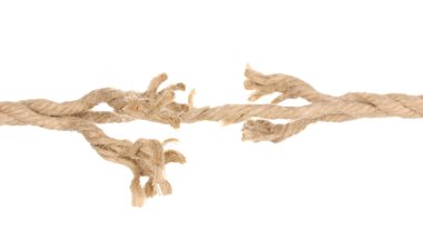 Breaking rope isolated on white clipart