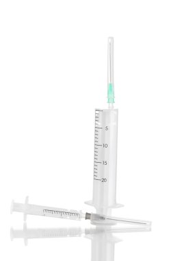 Syringes isolated on white
