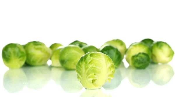 Fresh brussels sprouts isolated on white — Stock Photo, Image