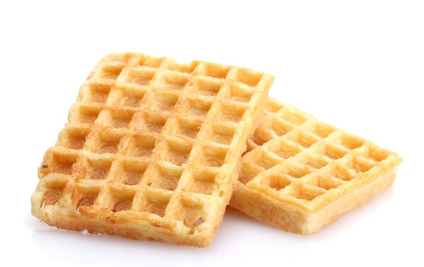 Belgium waffles isolated on white