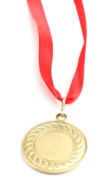 Złoty medal na białym tle — Zdjęcie stockowe