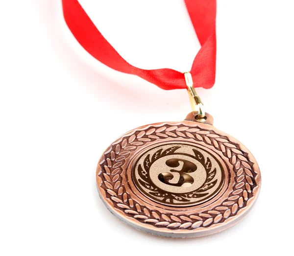 Бронзова медаль ізольована на білому — стокове фото