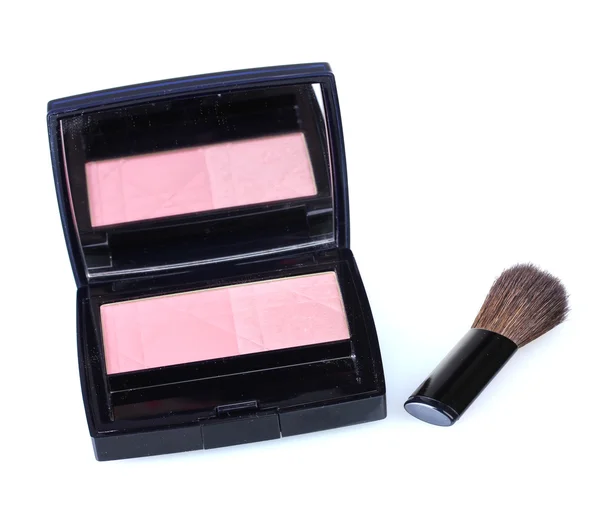 Blusher de maquiagem na caixa isolada em branco — Fotografia de Stock