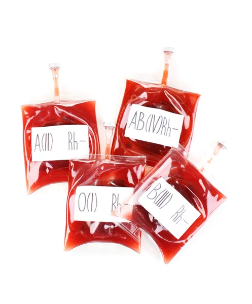 Bolsas de sangre aisladas en blanco —  Fotos de Stock