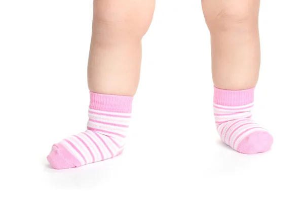 Dětské nohy fin ponožky izolované na bílém — Stock fotografie