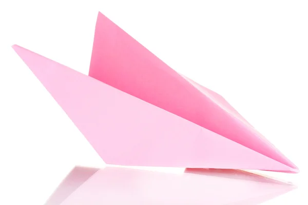 Origami-Papier-Flugzeug isoliert auf weiß — Stockfoto