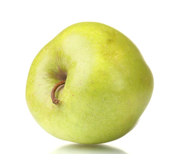 Kypsä vihreä omena eristetty valkoinen — kuvapankkivalokuva