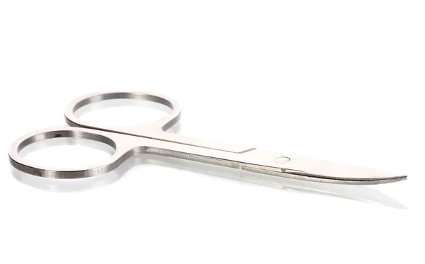 Stříbrné nehty nůžky izolované na bílém — Stock fotografie