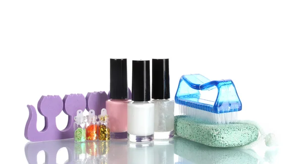 stock image Pedicure set isolated on white