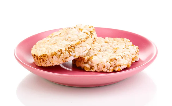 빵 간식 접시 흰색 절연에 — 스톡 사진
