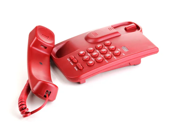 Rotes Telefon isoliert auf weißem — Stockfoto